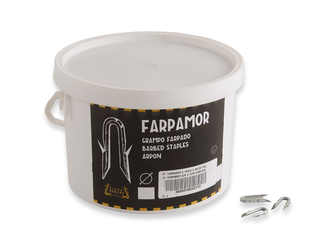 Kramper til trykimprægnerede pæle -  3,15×30 mm med modhager – 5 kg spand