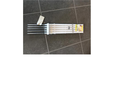 Hvid plastpæl med langt spyd 55 cm, 5 stk.