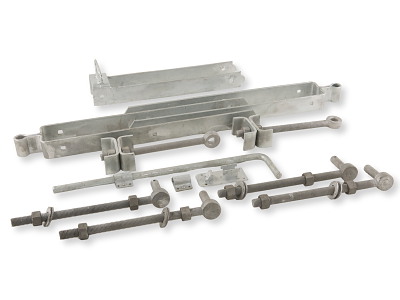 Beslagsæt til dobbelt trælåge