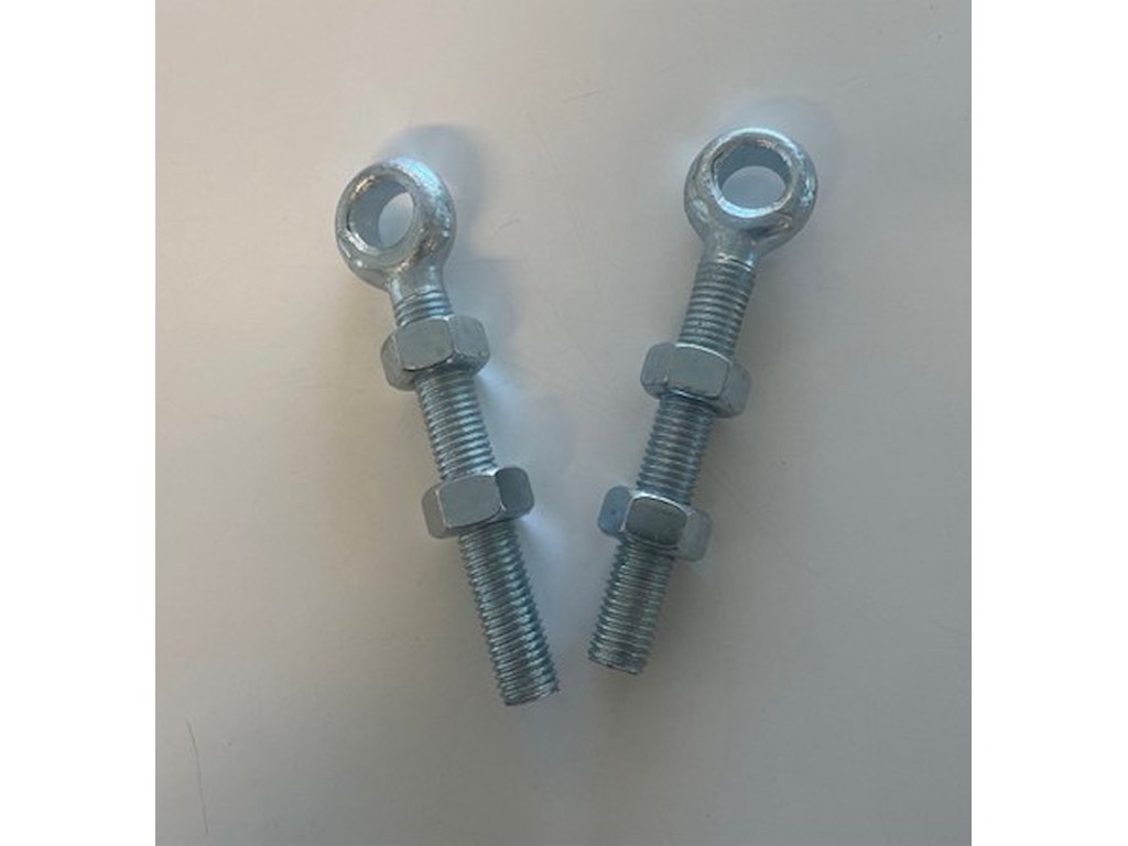 Hængsel til jernlåge - 1 sæt - galvaniseret . Ø18 møtrik, L123 mm gevind