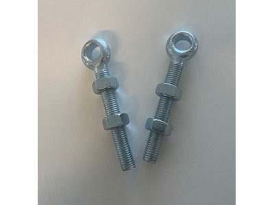 Hængsel til jernlåge - 1 sæt - galvaniseret . Ø18 møtrik, L123 mm gevind