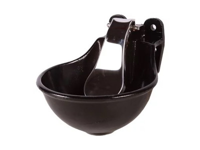 Drikkekop med stålklap, sort