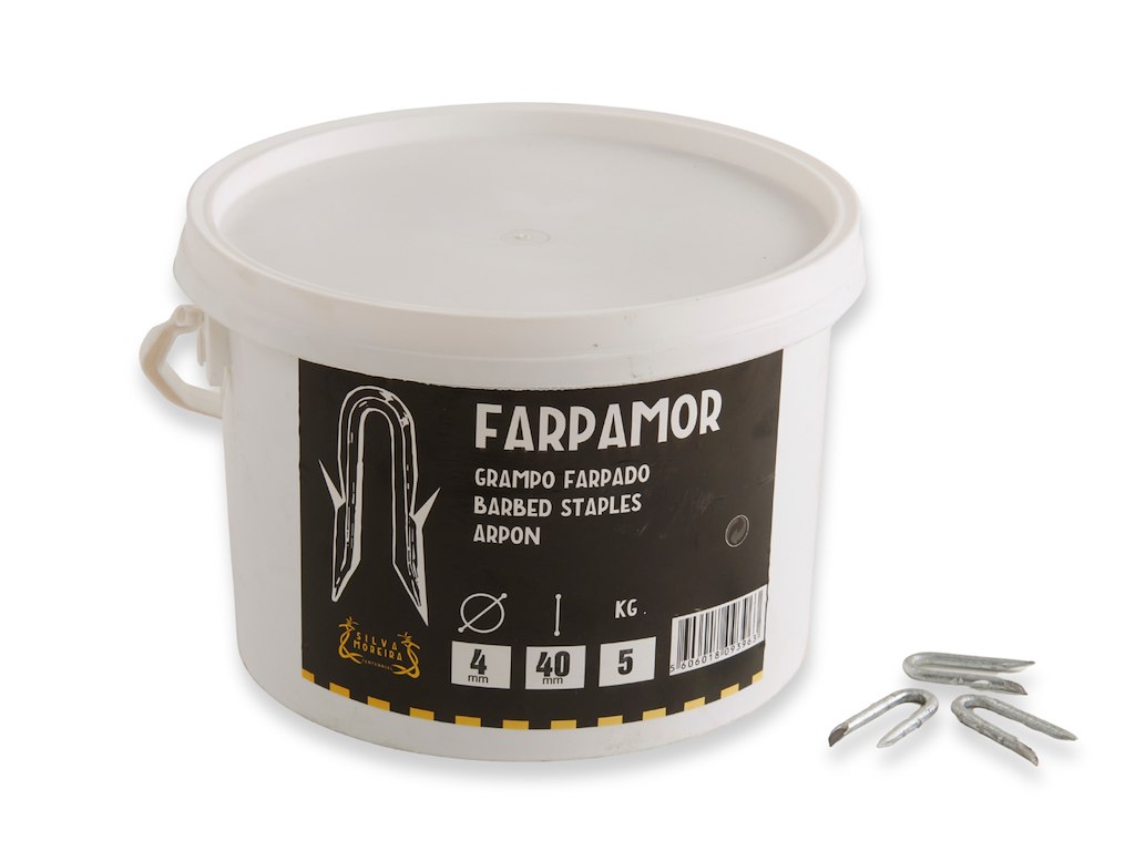 Kramper til trykimprægnerede pæle -  med modhager 4,0×40 mm -  5 kg spand