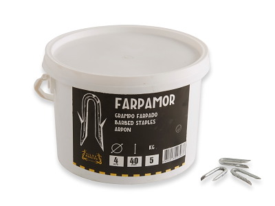 Kramper med modhager 4,0 × 40 mm, 5 kg