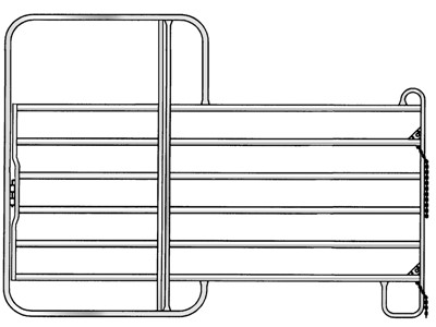 Panel med låge 360*220/170 cm.